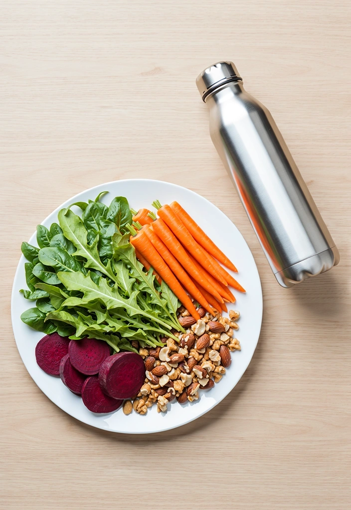 Healthy vegetables and hydration
